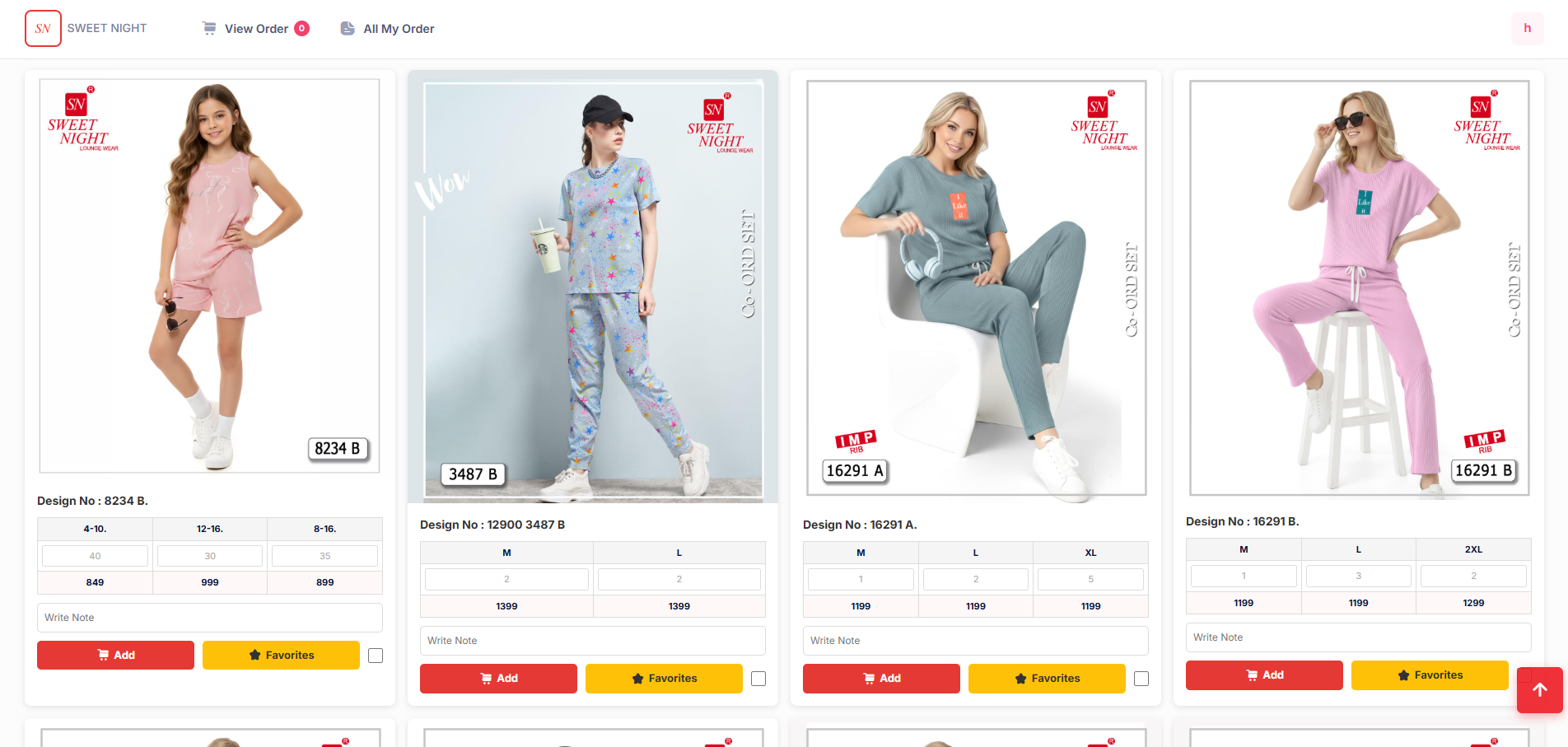 Sweet Night Admin — Salesman View